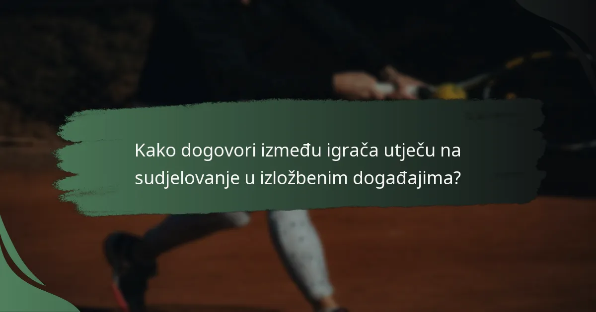 Kako dogovori između igrača utječu na sudjelovanje u izložbenim događajima?