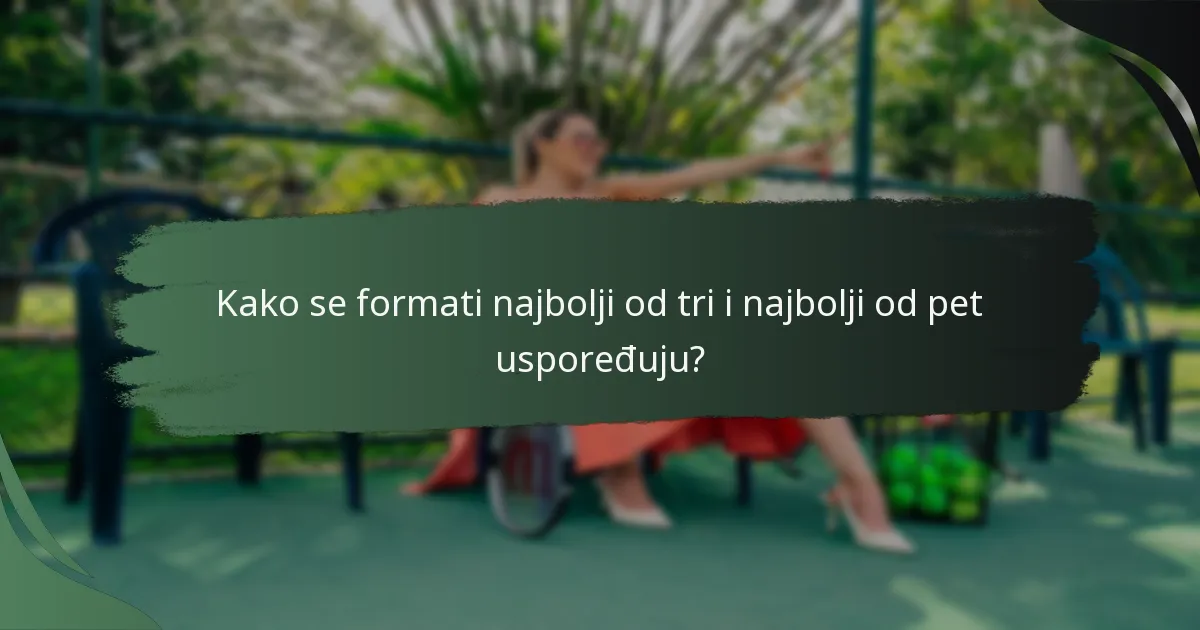 Kako se formati najbolji od tri i najbolji od pet uspoređuju?