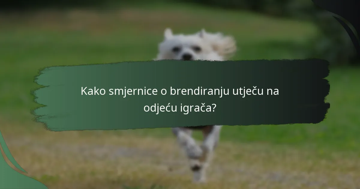Kako smjernice o brendiranju utječu na odjeću igrača?