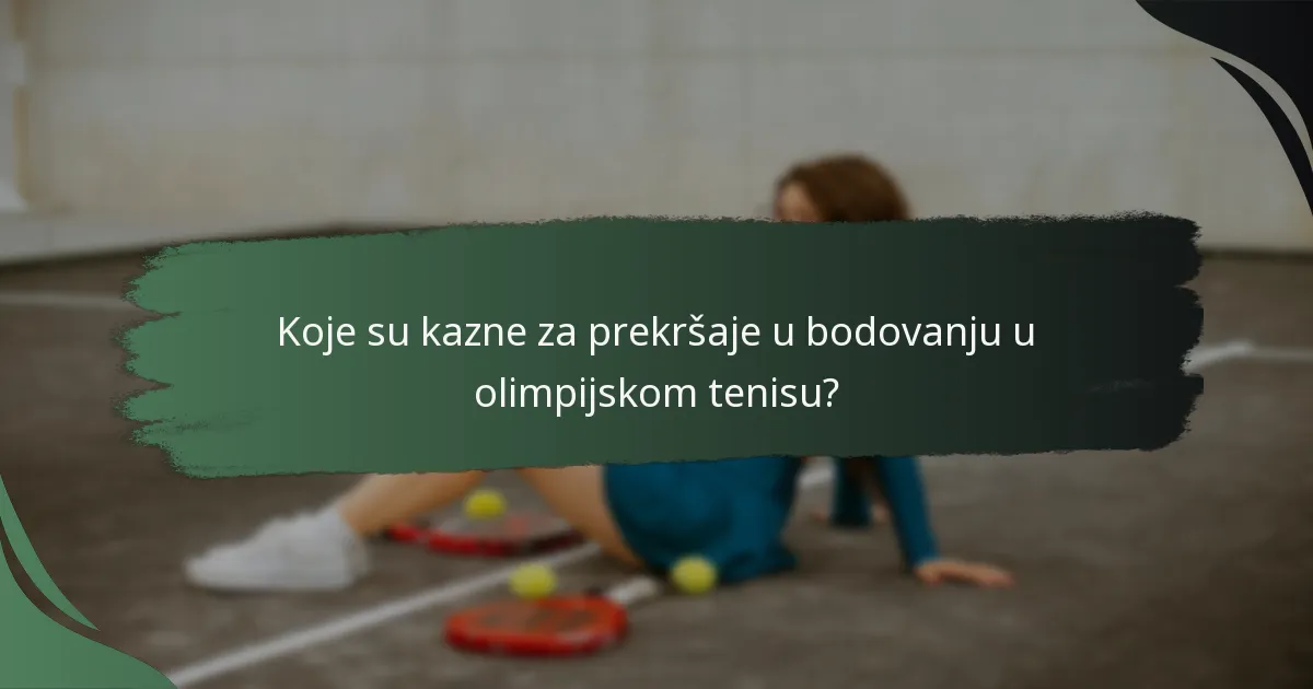 Koje su kazne za prekršaje u bodovanju u olimpijskom tenisu?