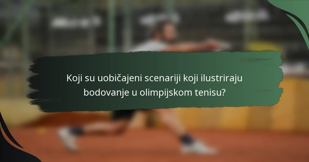Koji su uobičajeni scenariji koji ilustriraju bodovanje u olimpijskom tenisu?